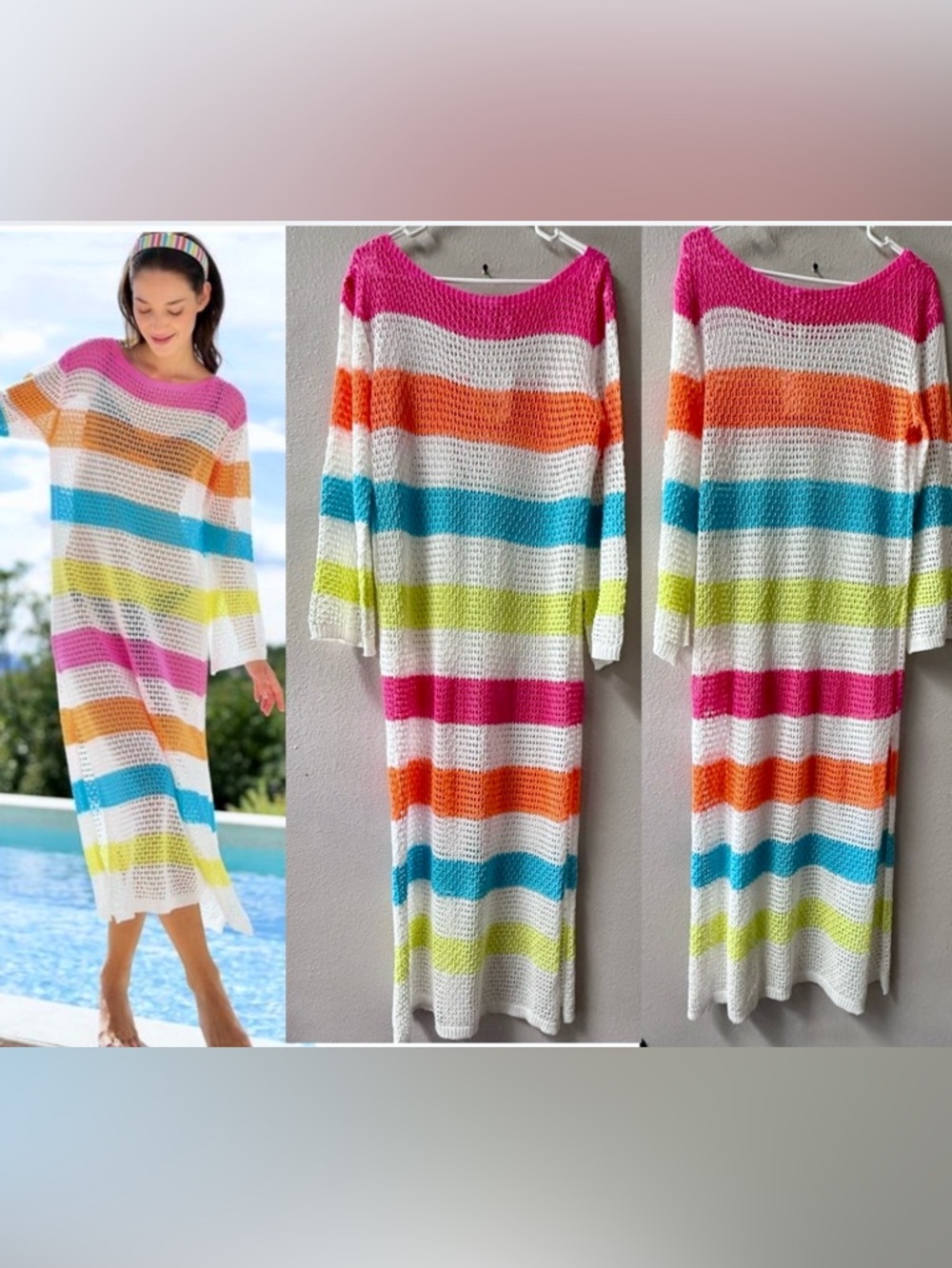 SHIRALEAH VERENA MESH LONG COVER UP  SIZE M~NWT